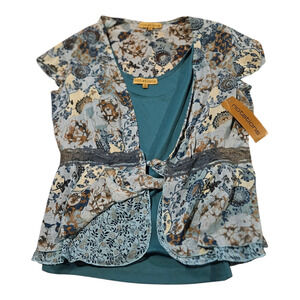 Notations Medium Blue Short Sleeve Shirt